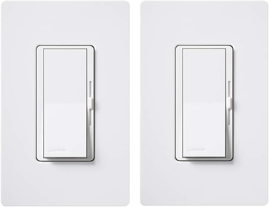 Lutron Diva LED+ Dimmer Light Switch for Dimmable LED, Halogen, and Incandescent Bulbs, 150 Watt, Single-Pole or 3-Way, DVCL-153P-WH, White