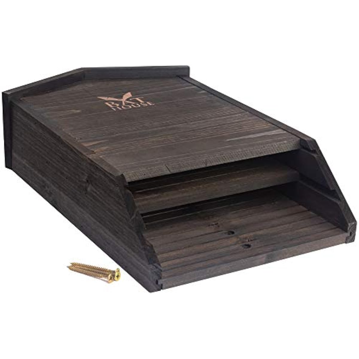 The Ultimate Wooden Bat House for Outdoors - A Large Double Chamber Box Perfectly Designed to Attract Bats - Durable and Easy to Hang
