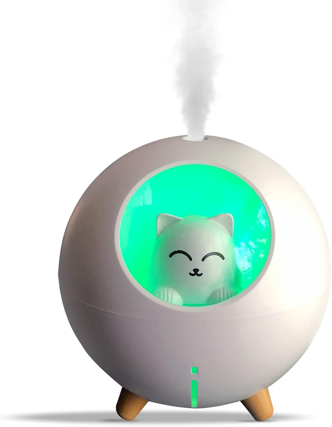 Upgraded Ultrasonic Ultra-Quiet USB Cute Cool Mist Mini Humidifier, for Kids Baby Nursery Bedroom, 7-Color Lights 2 Mist Mode Auto Shutoff Whisper Silent Small Cute Humidifier (220ml, White)