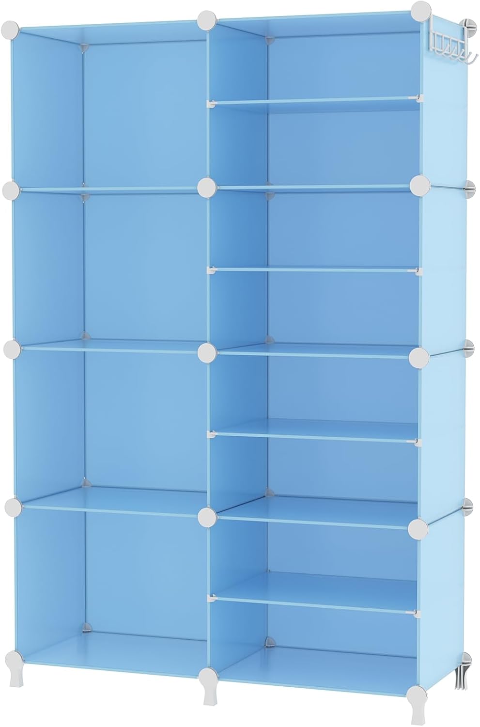 AWTATOS Closet Organizer 8 Cube Storage Shelves Closet Clothes Organizers and Storage Stackable Cubby Shelving for Closet Bedroom Living Room Office White