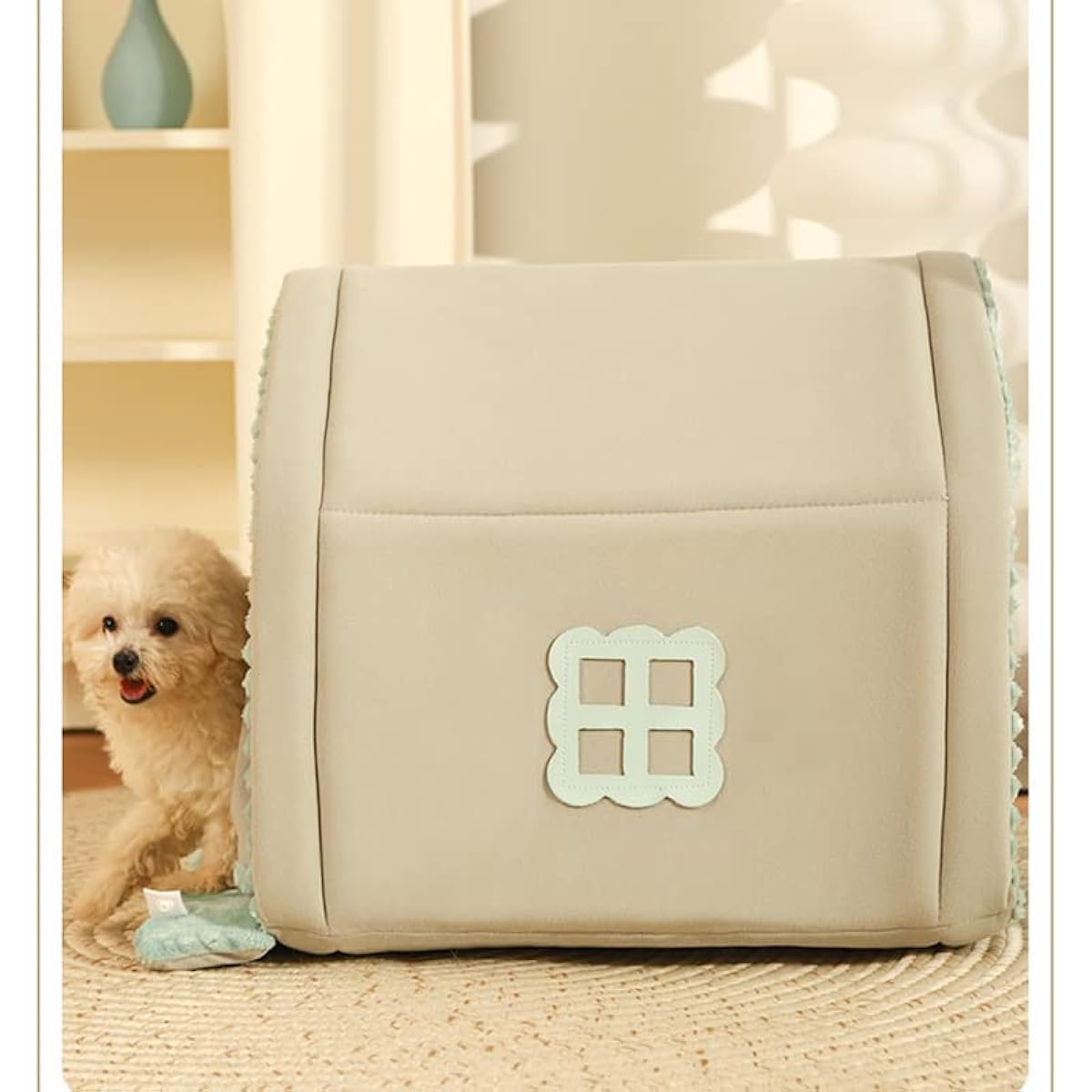 Dog Cave Bed,Cat House Winter Warm Dog House, Closed Winter Covered Dog Bed Cat Bed Tent, Dog Hideout Pet House Pet Bed All Seasons Applicable for Cat and Puppies Below 33lbs/15kg (A, Small)