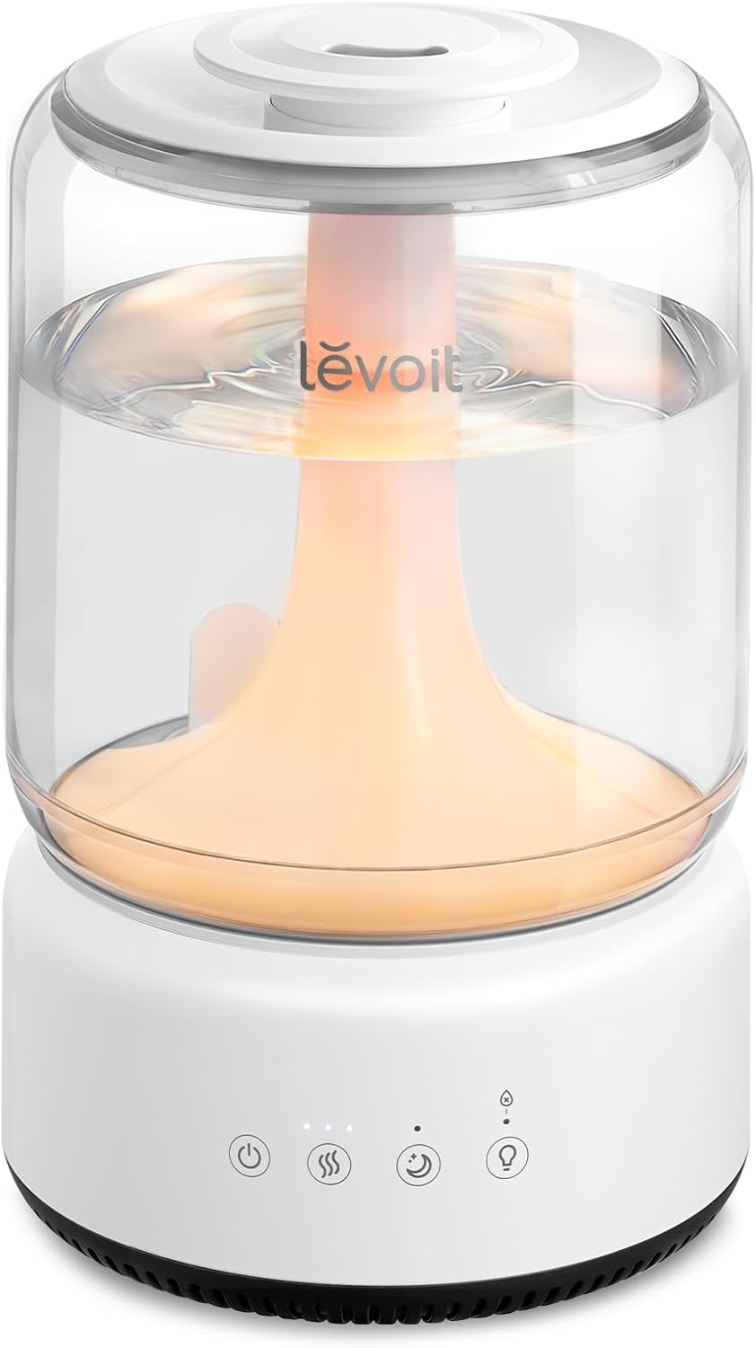 LEVOIT Top Fill Humidifiers for Bedroom, 2.5L Tank for Large Room, Easy to Fill & Clean, 28dB Quiet Cool Mist Air Humidifier for Home Baby Nursery & Plants, Auto Shut-off for Safety, 25H