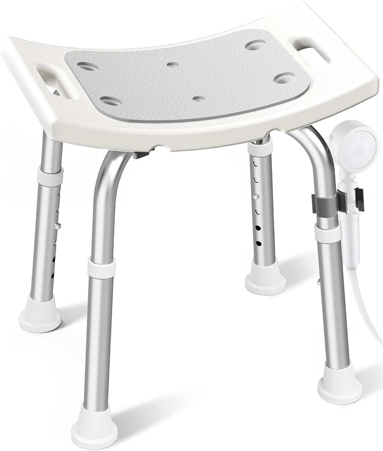 HOMLAND Shower Chair for Inside Shower, 400 lbs Adjustable Shower Stool with Suction Feet, Shower Seat for Inside Tub Bathroom Bench Bath Chair for Elderly and Disabled - Light Blue