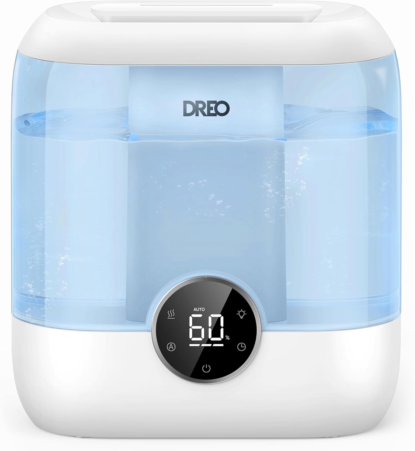 DREO Humidifiers for Bedroom, 6L Easy to Fill & Clean, 60H Runtime for Large room, 28 dB Quiet Cool Mist Air Humidifier for Plant, Baby Nursery, Home, Indoor, Night Light, Precise Humidity Control