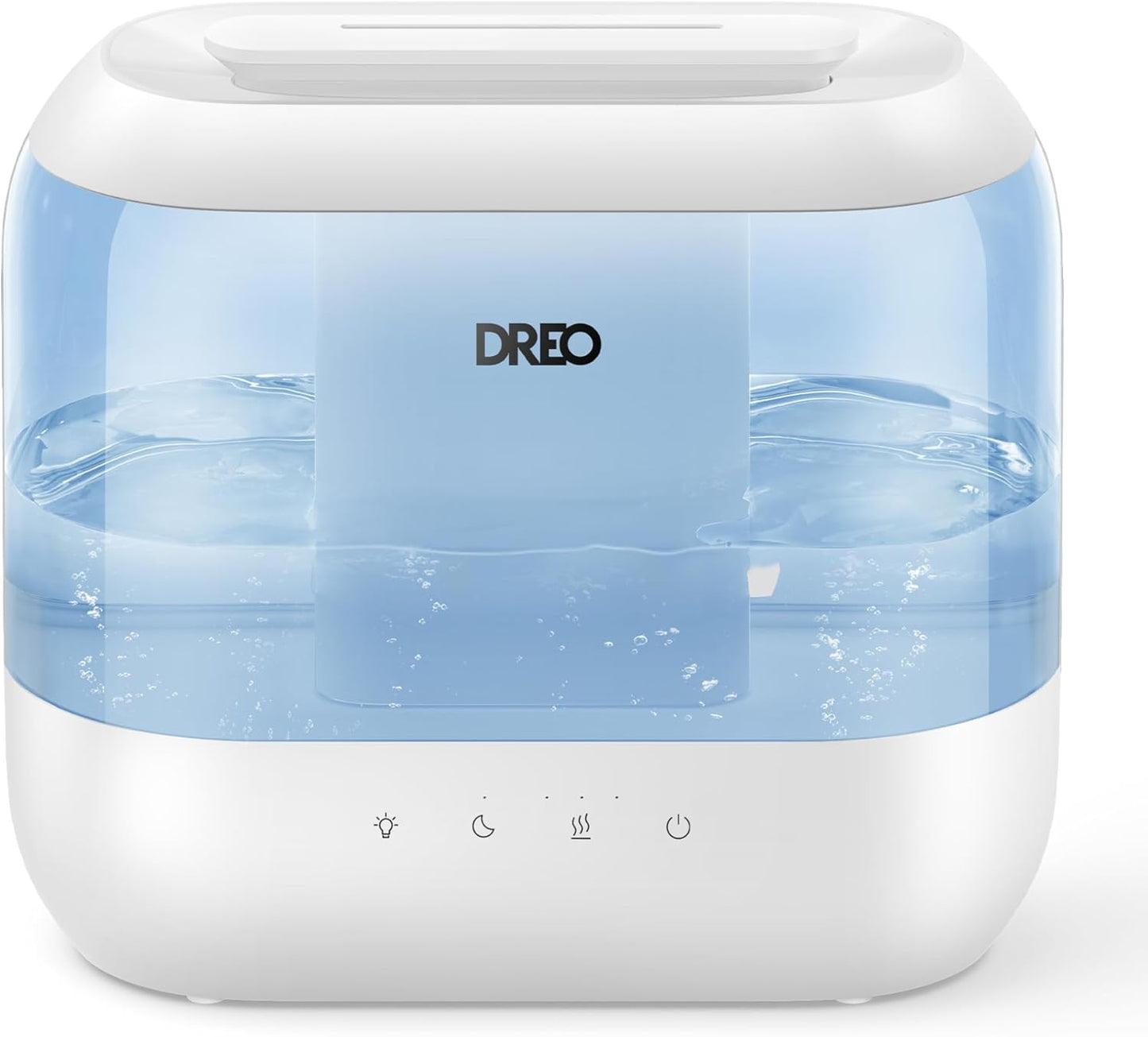 Dreo Humidifiers for Bedroom, 4L Top Fill for Large Room, 36H Runtime, 28 dB Quiet Supersized Cool Mist Air Humidifier for Baby Nursery, Plants, Indoor, Night Light, Easy to Clean & Fill, White