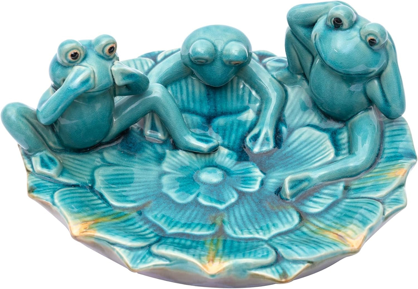 Topadorn Ceramic Bird Bath for Outside, 14.17 Inch Birds Bath Bowl Only, Antique Outdoor Garden Birdbaths for Yard, Tabletop, Deck, Balcony and Lawn