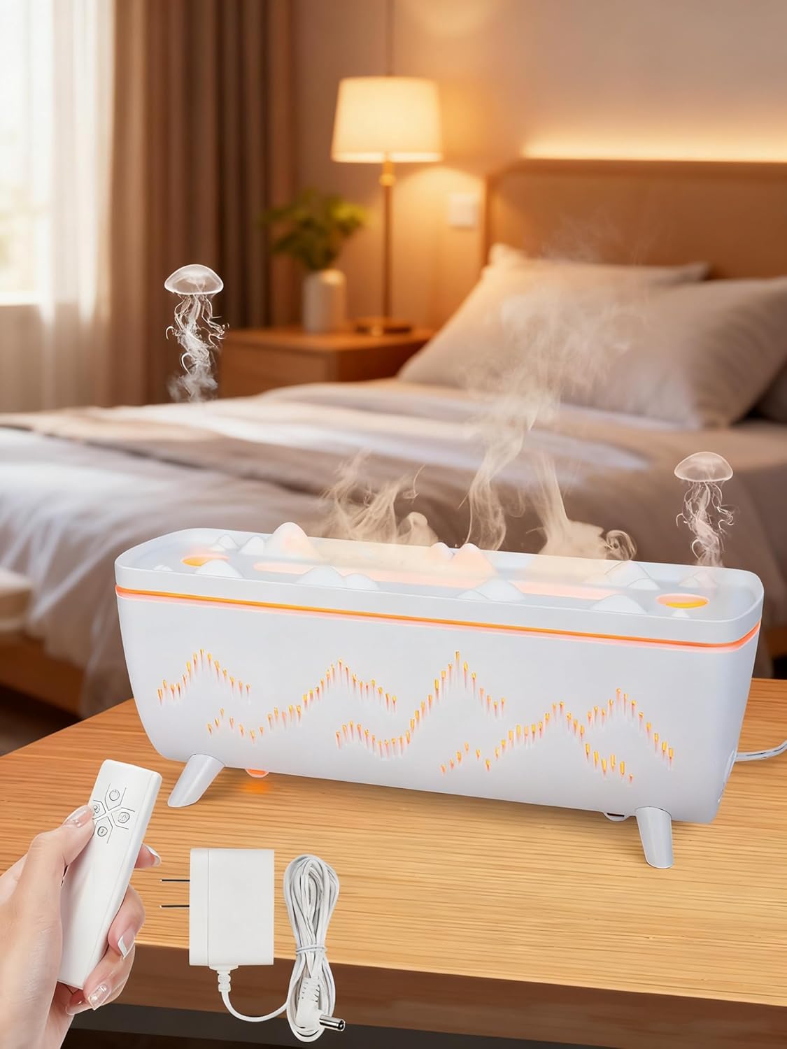 300ML Dynamic Jellyfish Diffuser: 5 Rings Dynamic Sound Pickup - Essential Oil Scent Volcano Diffuser Low Noise for Bedroom Office Hotel - Aromatherapy Aroma Humidifiers