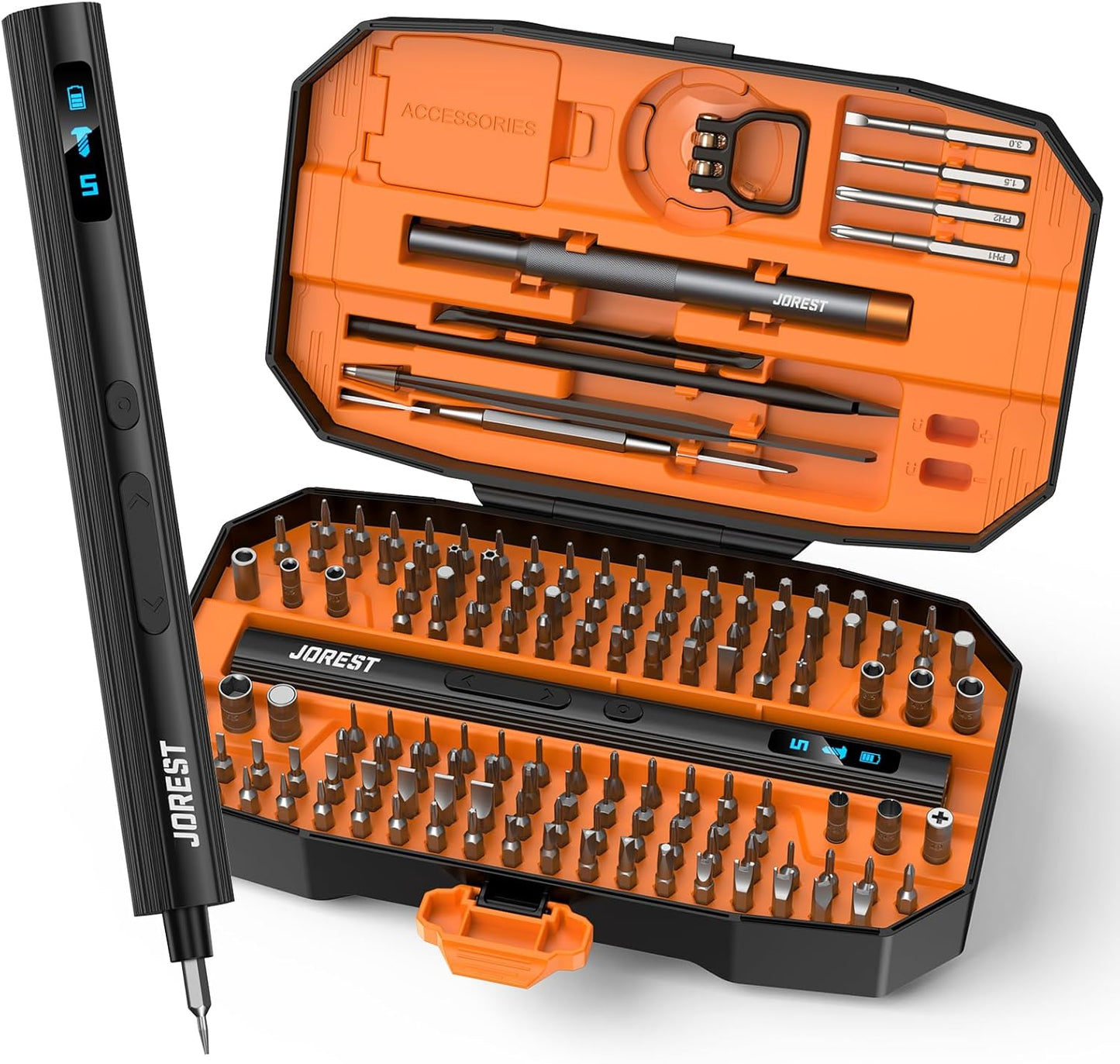 JOREST 40Pcs Small Precision Screwdriver Set with Torx Triwing Phillips, Mini Repair Tool Kit for Macbook, Computer, Laptop, PC, iPhone, PS5, Xbox, Switch, Glasses, Watch, Ring Doorbell, Electronics