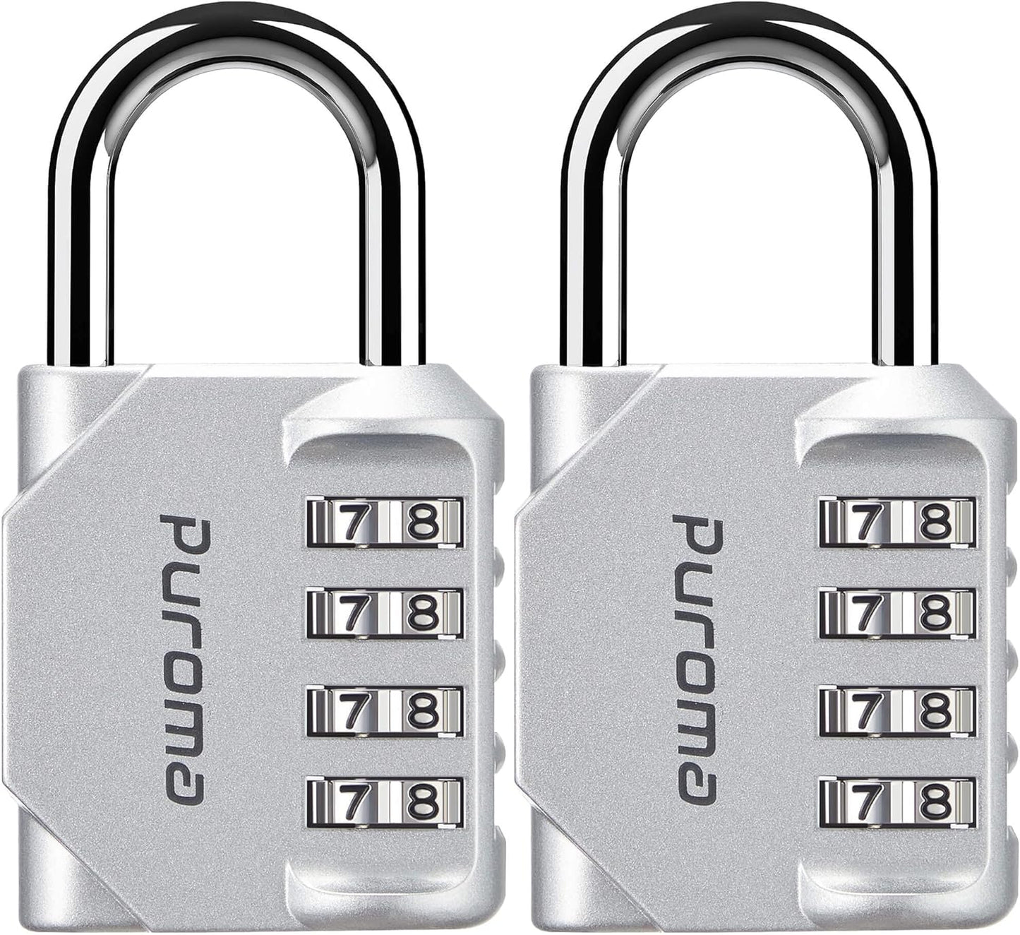 Puroma 2 Pack Combination Lock for Locker 4 Digit Outdoor Waterproof Padlock for School, Gym, Sports, Fence, Toolbox, Gate, Case, Outdoor, Hasp Storage (Black)