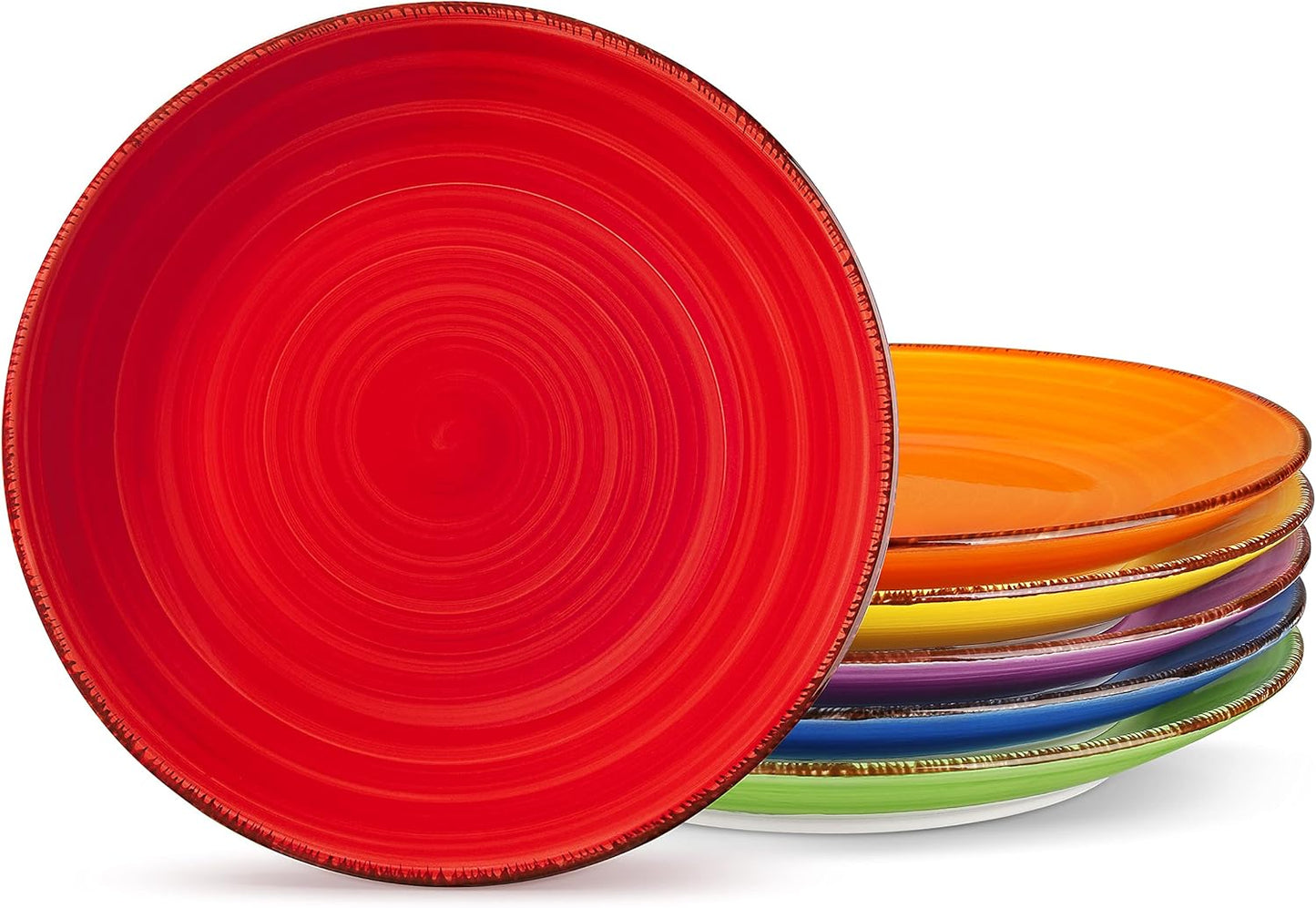 vancasso Bonita Dinner Plates, 10.5 Inch Ceramic Plates, Microwave, Oven and Dishwasher Safe Plates Set of 6 - Assorted Colors