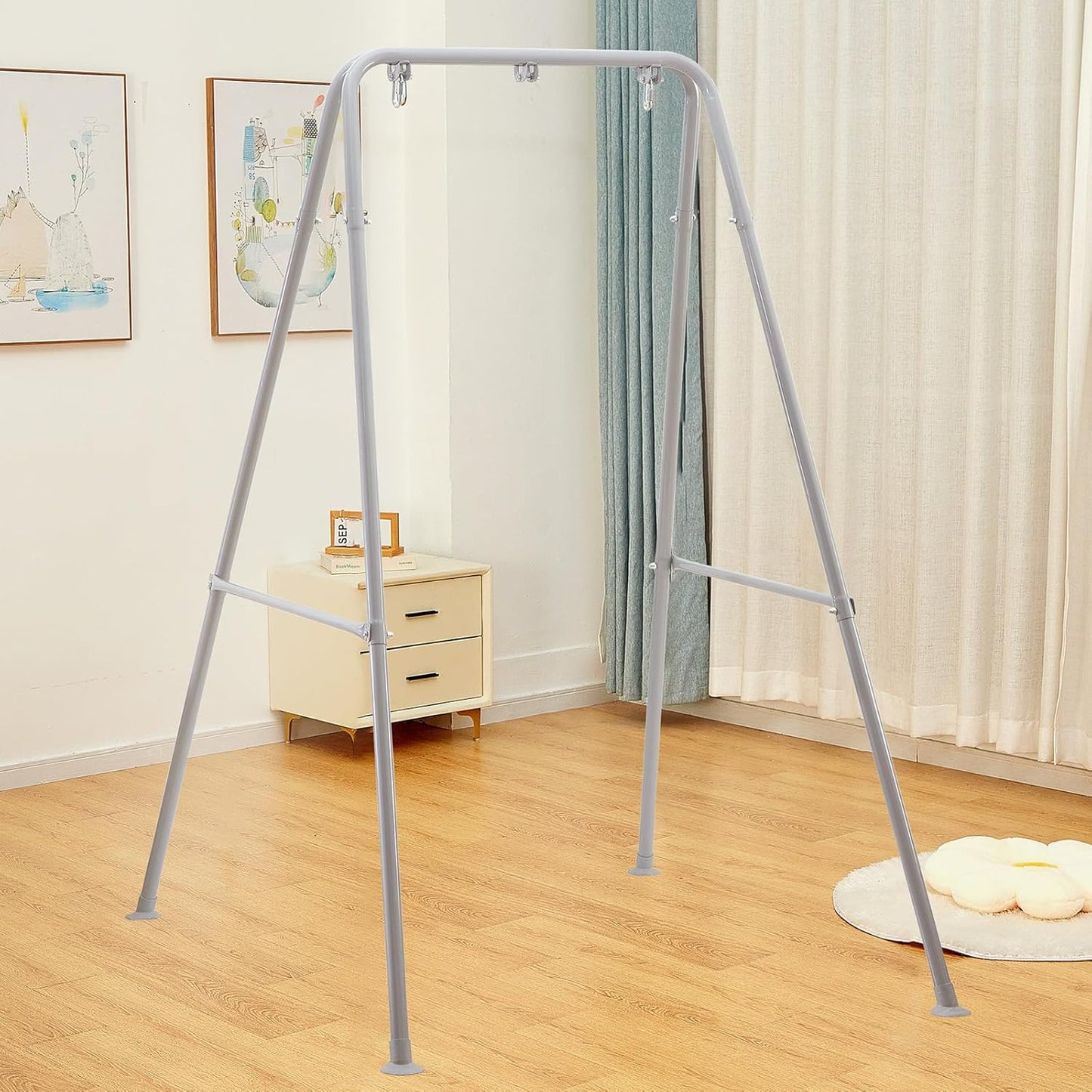 Hammock Chair Stand Only, Heavy Duty Foldable Hammock Stand, 300 lbs Capacity, Portable Hammock Frame for Indoor or Outdoor, Easy to Assemble & Store (Hammock Chair not Included)