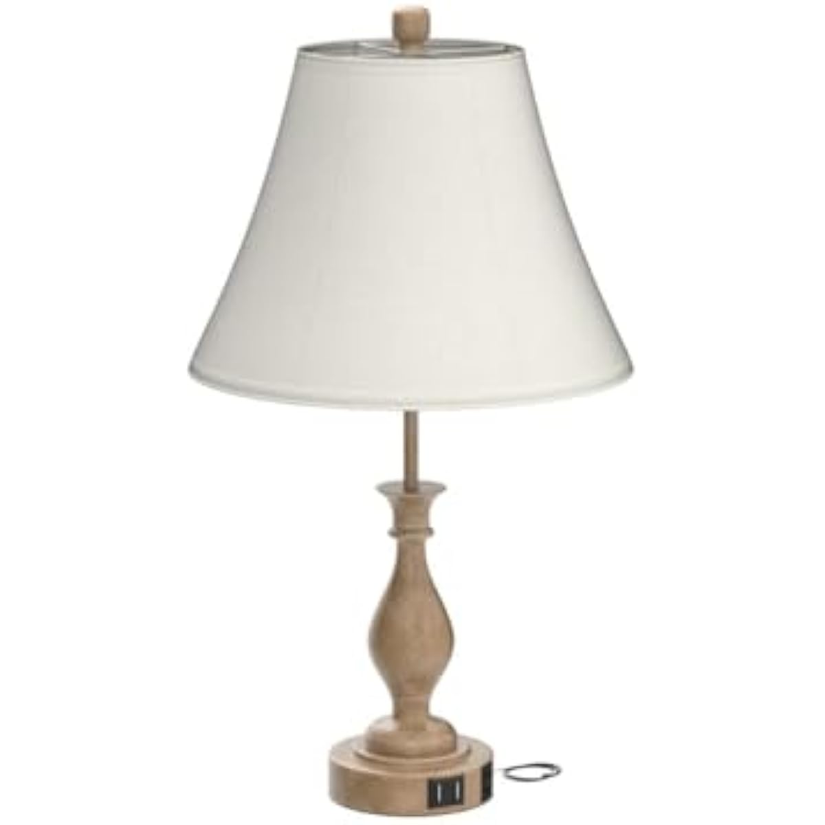 Farmhouse Table Lamp Touch Control 3-Way Dimmable Table Lamp, Modern Nightstand Lamp with 2 USB Port Bedside Desk Lamp with Fabric Shade for Living Room Bedroom Hotel (Pack 1-Beige Shade)
