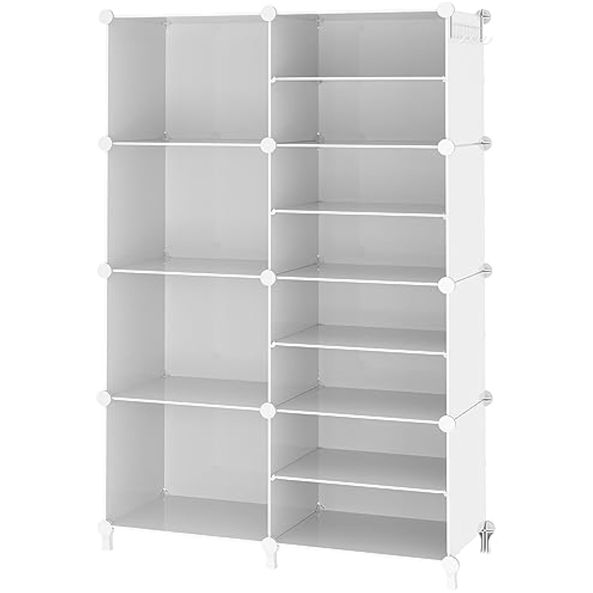 AWTATOS Closet Organizer 8 Cube Storage Shelves Closet Clothes Organizers and Storage Stackable Cubby Shelving for Closet Bedroom Living Room Office White