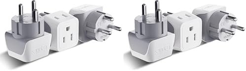 Ceptics Universal Travel Adapter, 45W International Power Adapter with PD & QC 3.0 Dual USB-C, 3 USB Travel Adapter Worldwide, Type I C G A Outlets 110V 220V A/C - EU Euro US UK (11-KU)