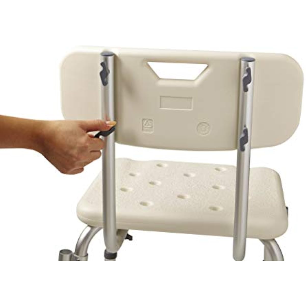 Medline Shower Chair for Elderly, Seniors, Adults & Disabled - Heavy Duty Shower Seat with Padded Arms and Back for Inside Shower, Adjustable Height Bath Stool for Bathtub, 350 lb, Slip Resistant