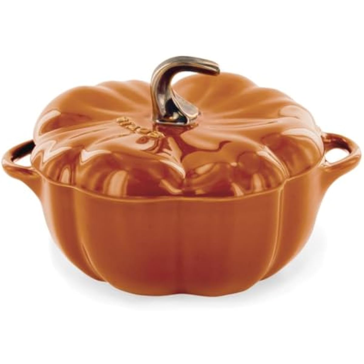 STAUB 0.5-qt Petite Ceramic, Oven & Stove Safe up to 572°F, Pumpkin Dish, Baking , Candy Dish, Burnt Orange
