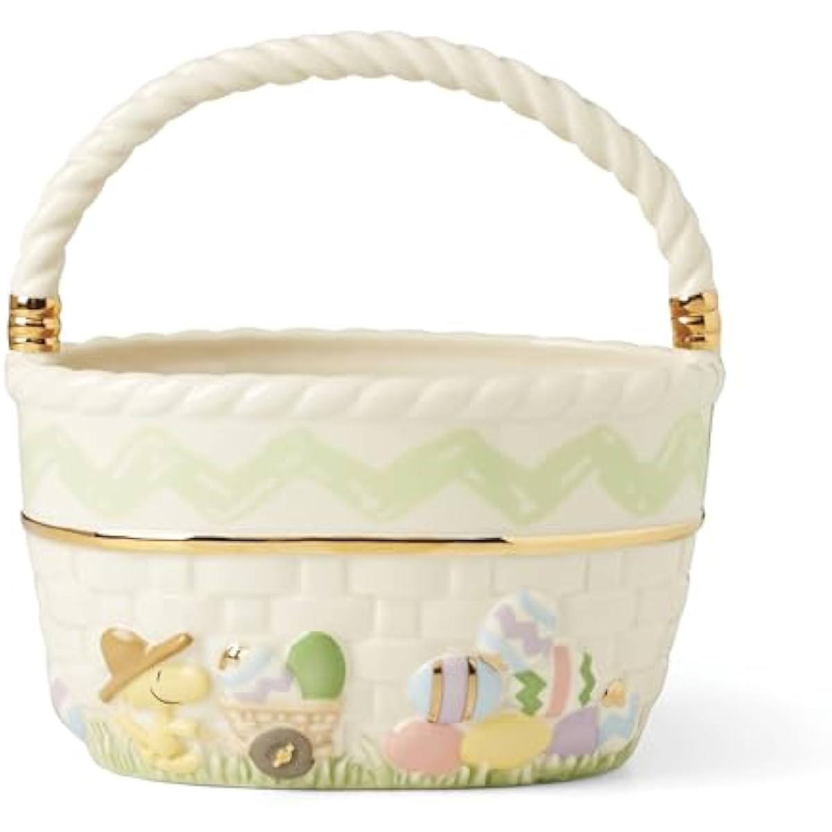 Lenox 895686 Peanuts Easter Snoopy & Woodstock Basket, Spring Home Decor