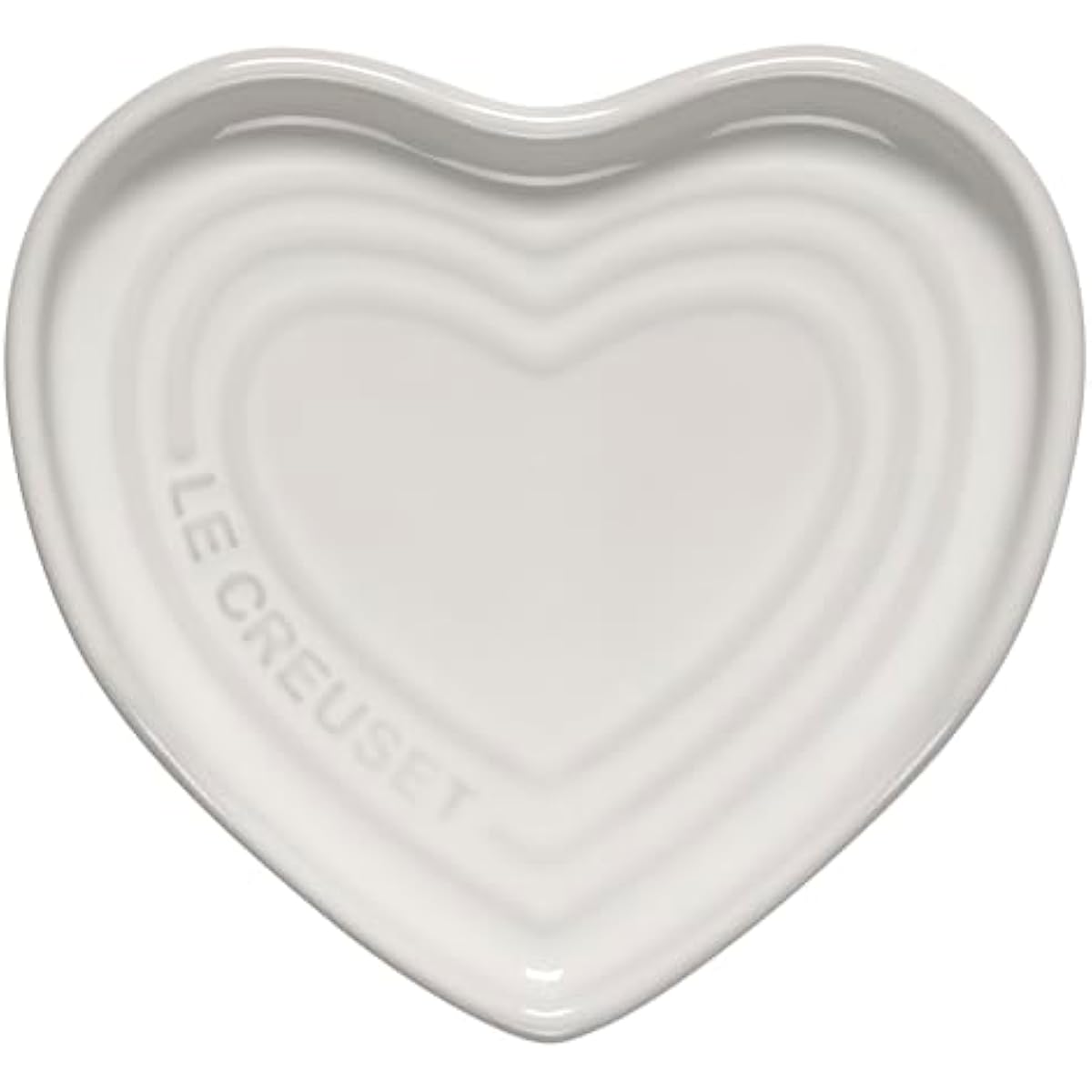 Le Creuset Stoneware Heart Shaped Spoon Rest, 5", White