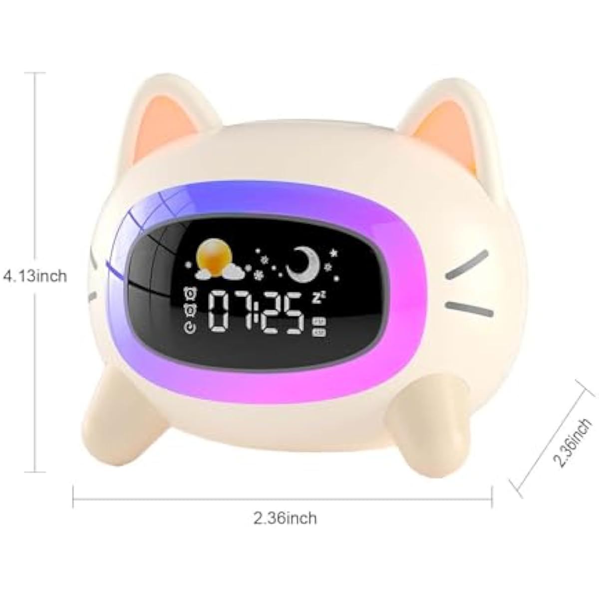 Kids Alarm Clock Ok to Wake Alarm Clock for Kids, Toddlers Night Light Clock for Bedroom, Cat Alarm Clock with Sleep Training and Sound Machine, Birthday Gift for Boy Girls Children