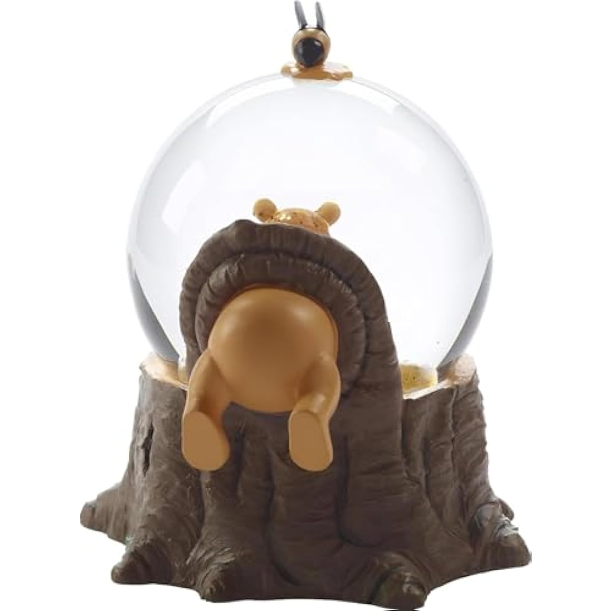 Pooh Bear Musical Snow Globe Collectible Honey Scene Figurine with Wind-Up Music Box, 5.5 Inch Resin and Glass Display Decoration, Holiday Birthday Gift for Fans and Collectors
