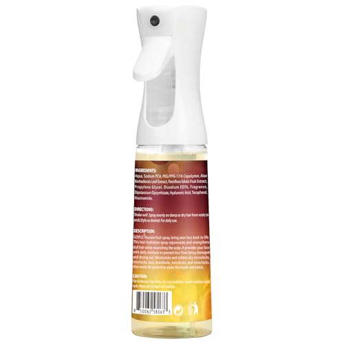 Loc Moisturizing Spray for Dull, Dry Locs - Daily Passion Fruit Hair and Scalp Moisturizer for Dreadlocks, Sisterlocks, Microlocks, Braids- Lightweight Refreshing Moisturizer Loc Spray for Anti-frizz