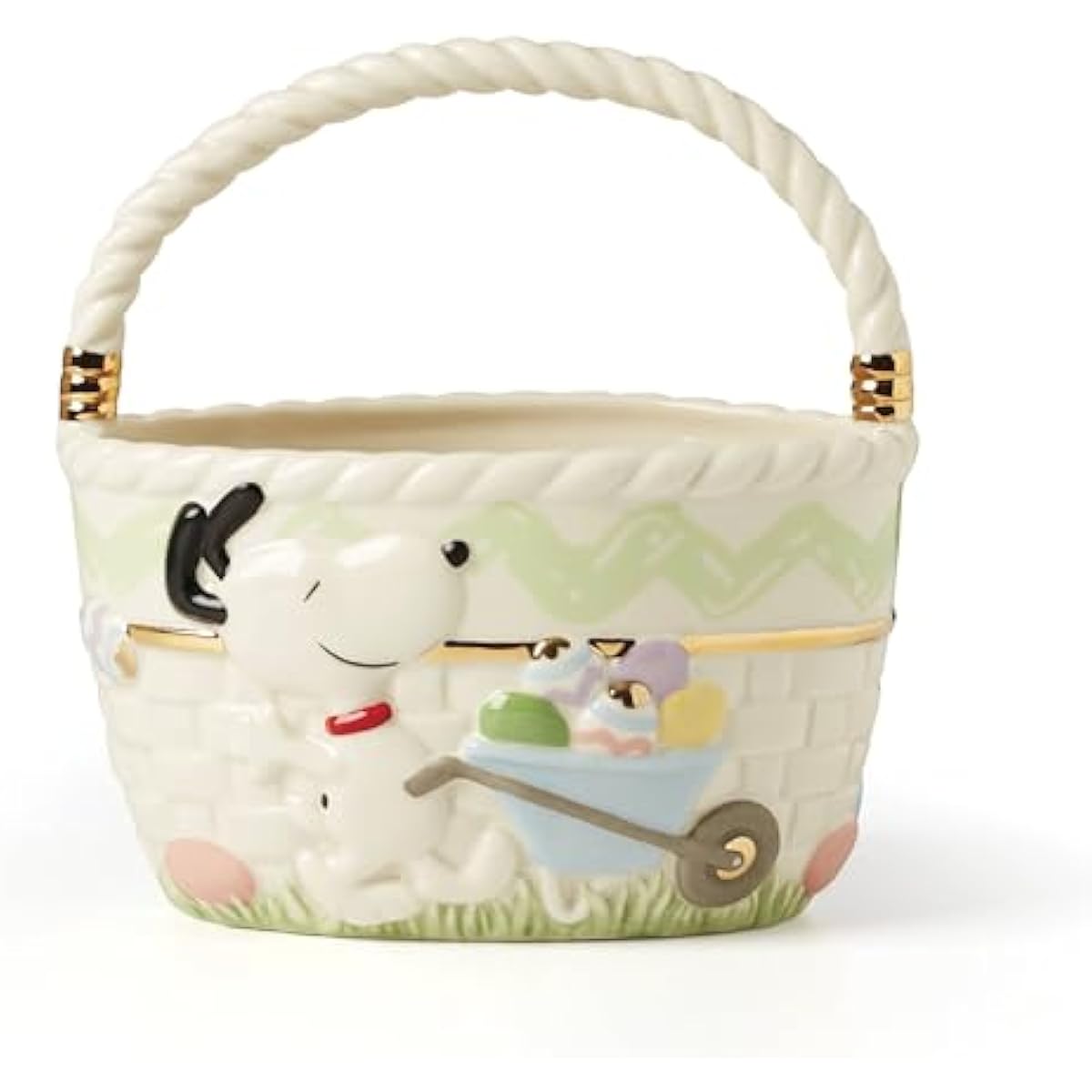 Lenox 895686 Peanuts Easter Snoopy & Woodstock Basket, Spring Home Decor