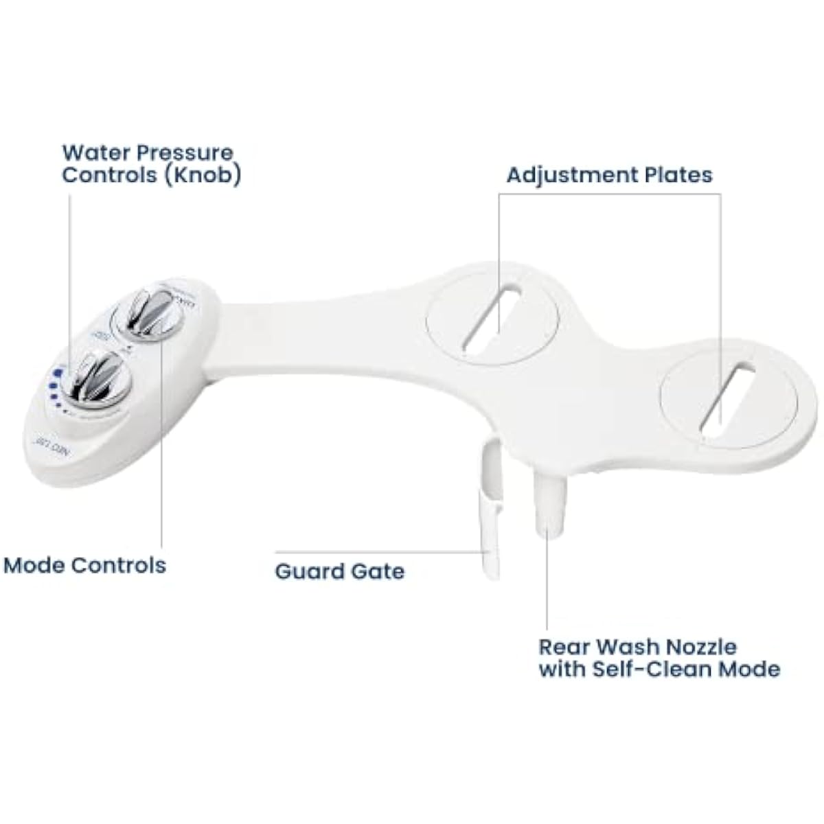 LUXE Bidet NEO 120 - Single Nozzle, Self-Cleaning, Non-Electric Bidet Attachment for Toilet Seat, Adjustable Water Pressure, Rear Wash (White)