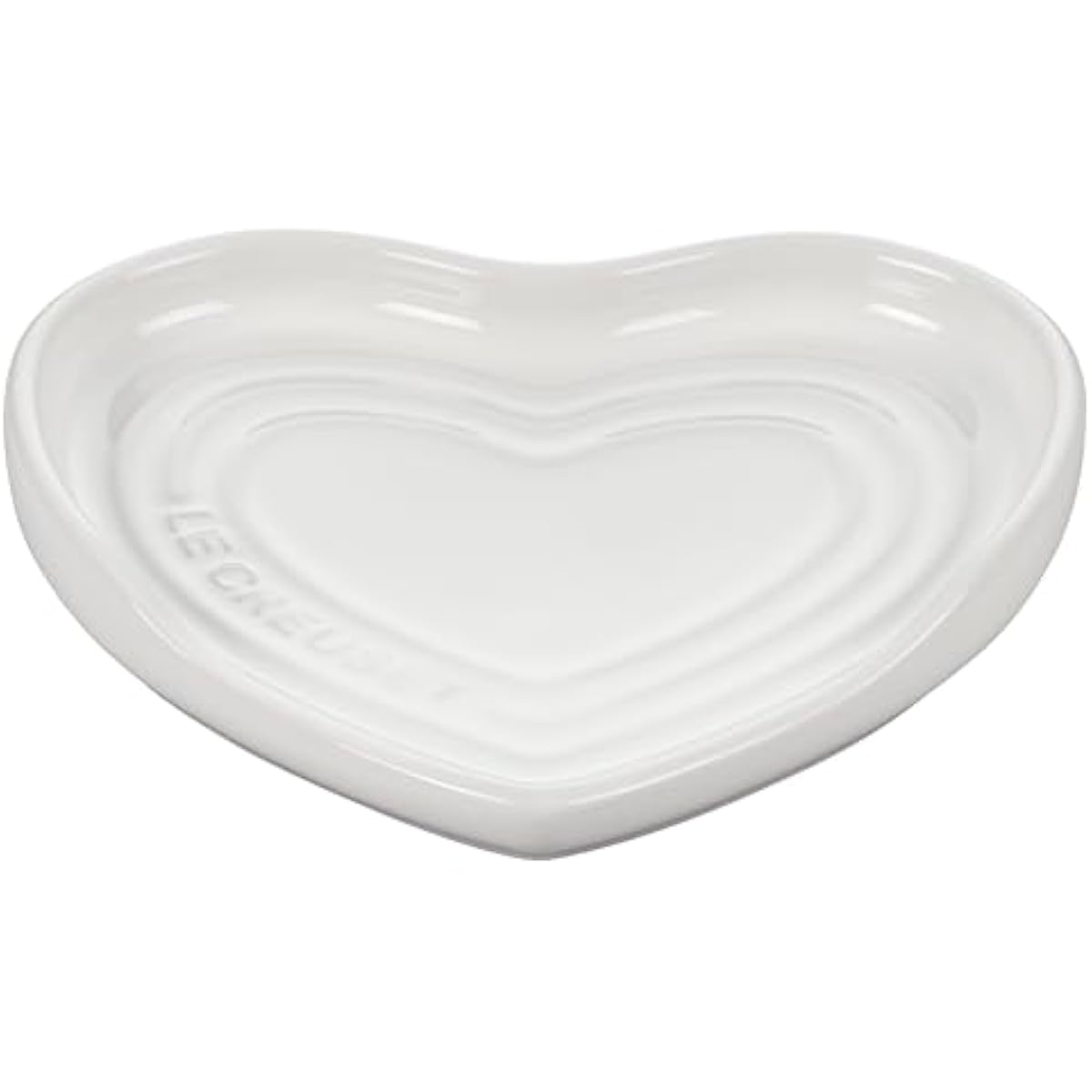 Le Creuset Stoneware Heart Shaped Spoon Rest, 5", White