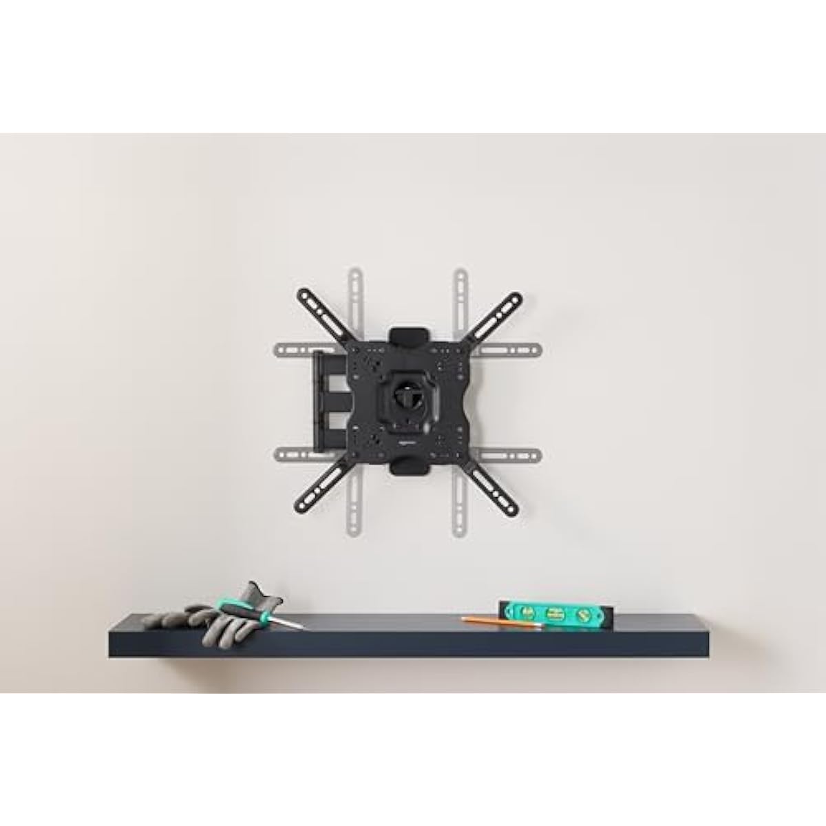 Amazon Basics Full Motion Articulating TV Wall Mount, with Swivel and Tilt, for 26" to 55" TVs and Flat Panels up to 80 Lbs, VESA Compatible, Black