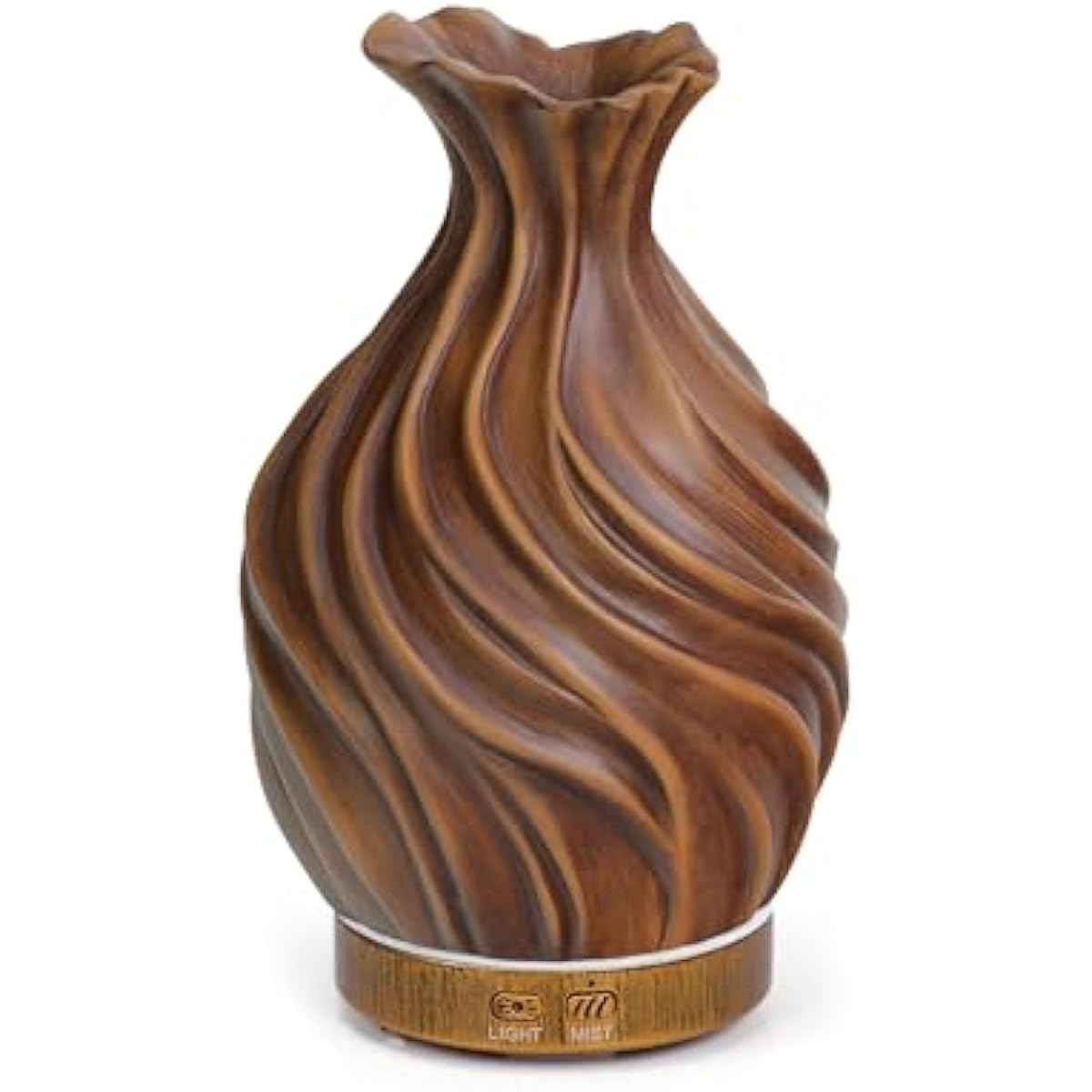 200ml Essential Oil Diffuser for Home, Wood Grain Cover Aromatherapy Diffuser, Cool Mist Humidifier with Safe Auto Shut-Off and 2 Mist Modes & 7 Color LED Night Lights for Office Room (VASE01)