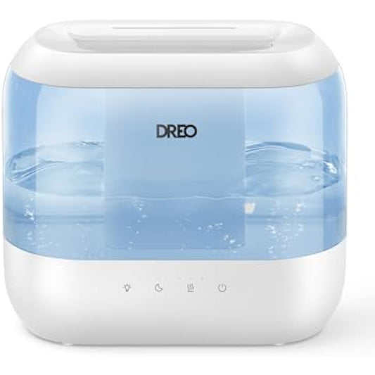 Dreo Humidifiers for Bedroom, 4L Top Fill for Large Room, 36H Runtime, 28 dB Quiet Supersized Cool Mist Air Humidifier for Baby Nursery, Plants, Indoor, Night Light, Easy to Clean & Fill, Blue