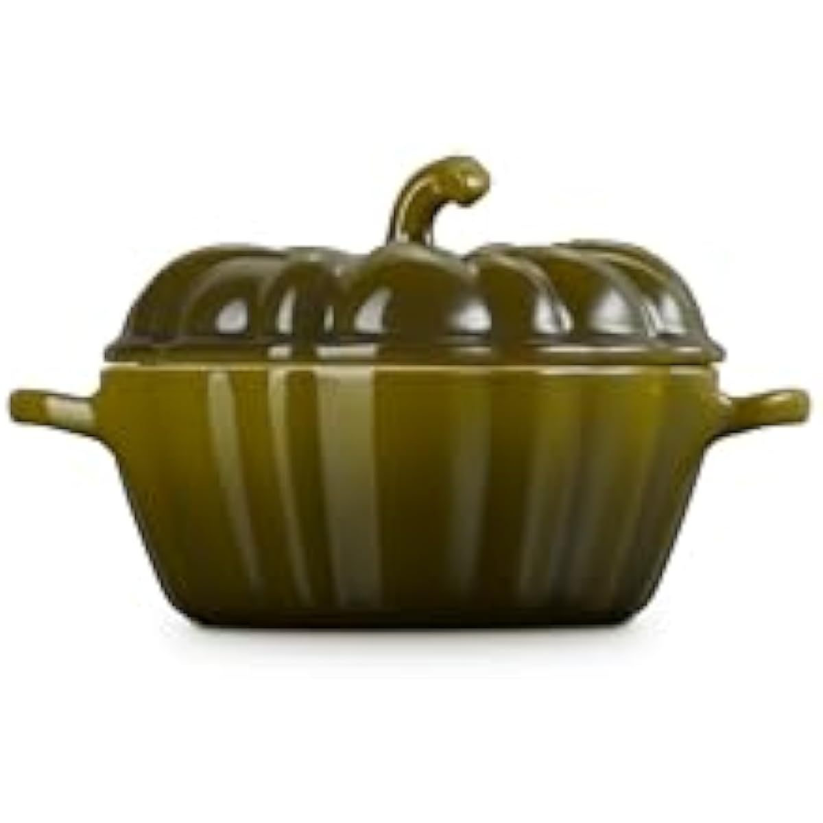 Le Creuset Stoneware Pumpkin Mini Cocotte, 12 oz., Olive