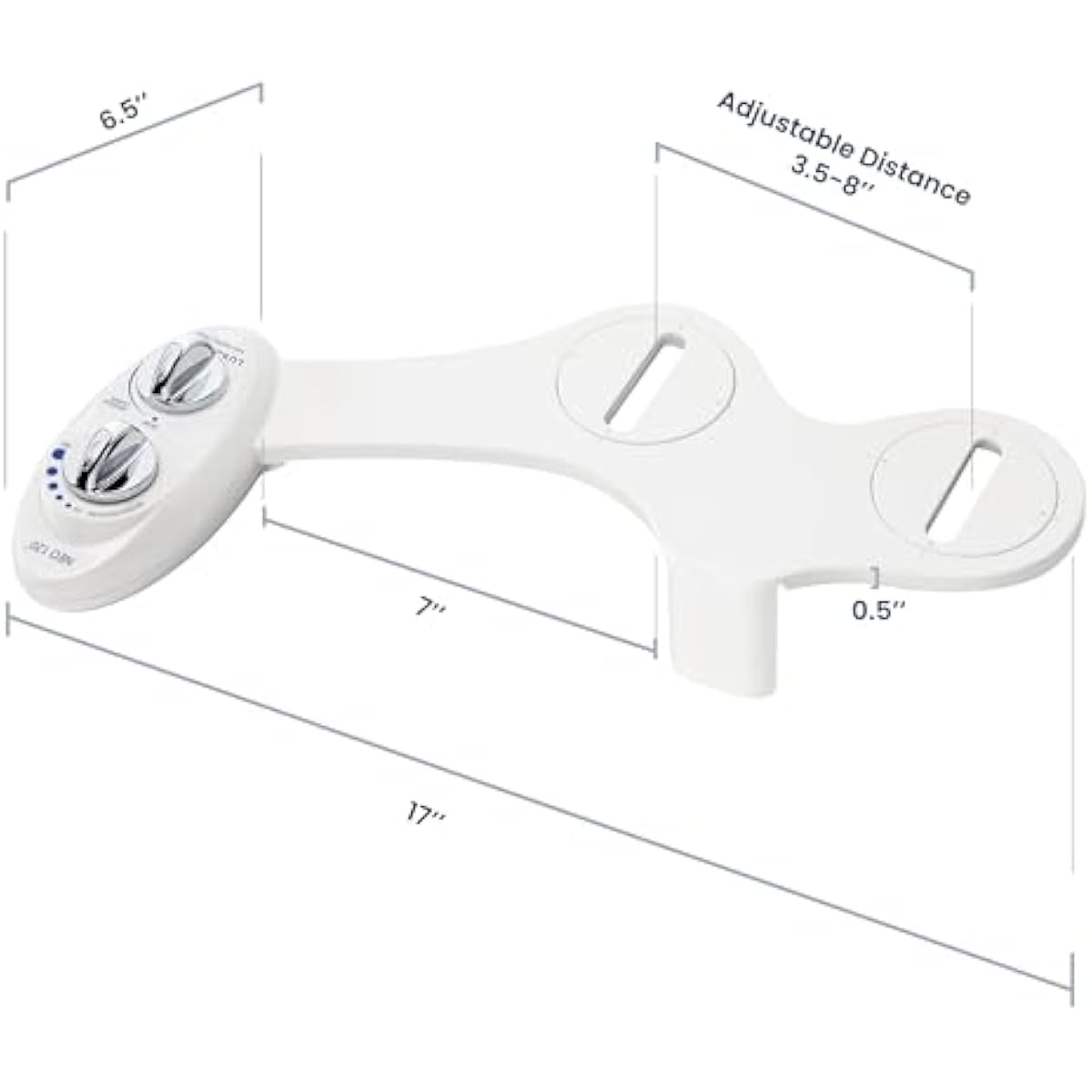 LUXE Bidet NEO 120 - Single Nozzle, Self-Cleaning, Non-Electric Bidet Attachment for Toilet Seat, Adjustable Water Pressure, Rear Wash (White)