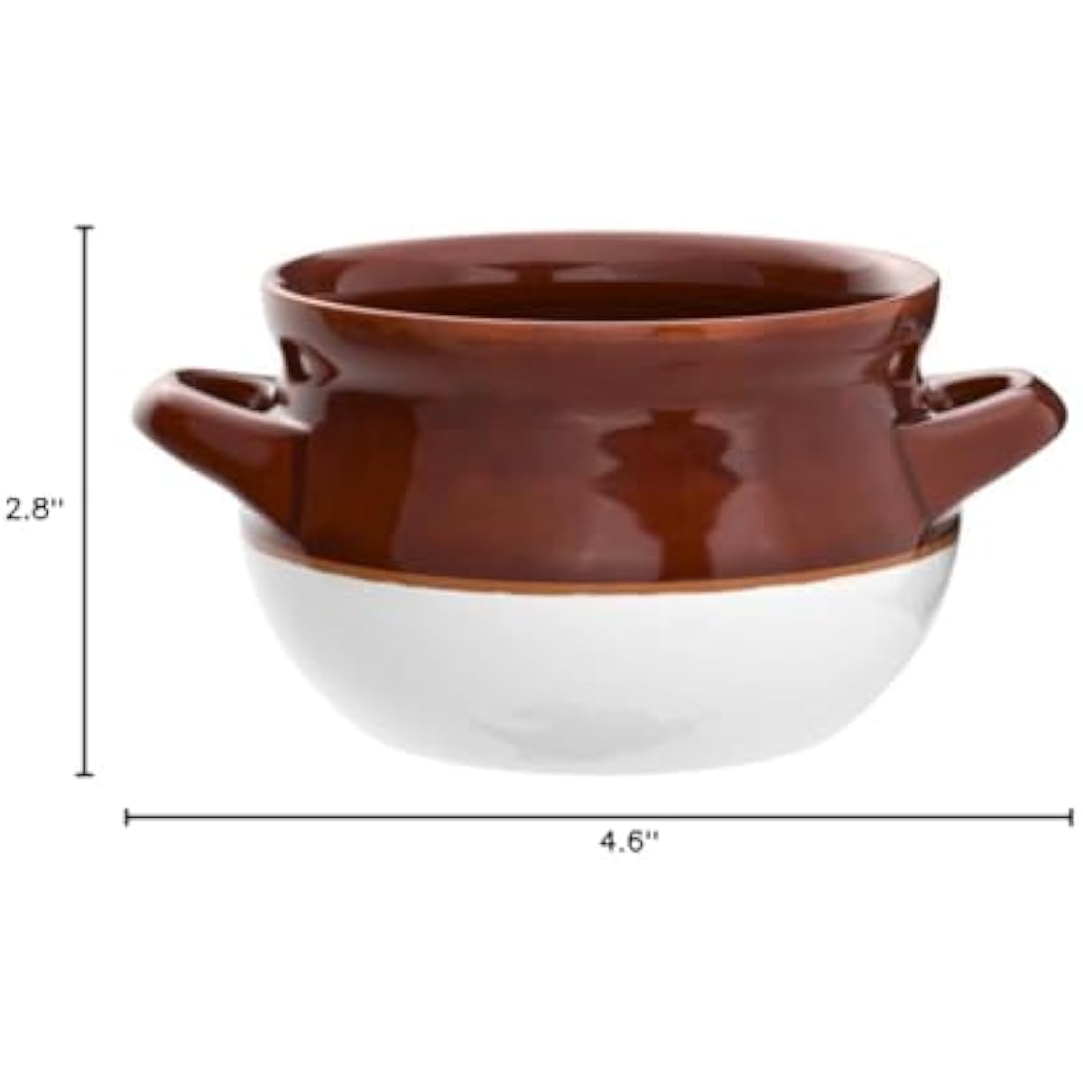 French Onion Soup Bowls with Handles, 16 Oz Ceramic Soup Serving Bowl Crocks - Oven Safe Bowls for Chili, Beef Stew, Cereal, Pot Pies, Set of 4