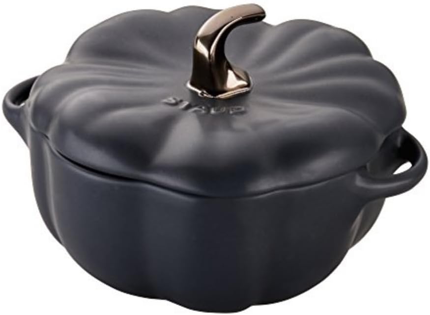 STAUB 0.5-qt Petite Ceramic, Oven & Stove Safe up to 572°F, Pumpkin Dish, Baking , Candy Dish, Burnt Orange