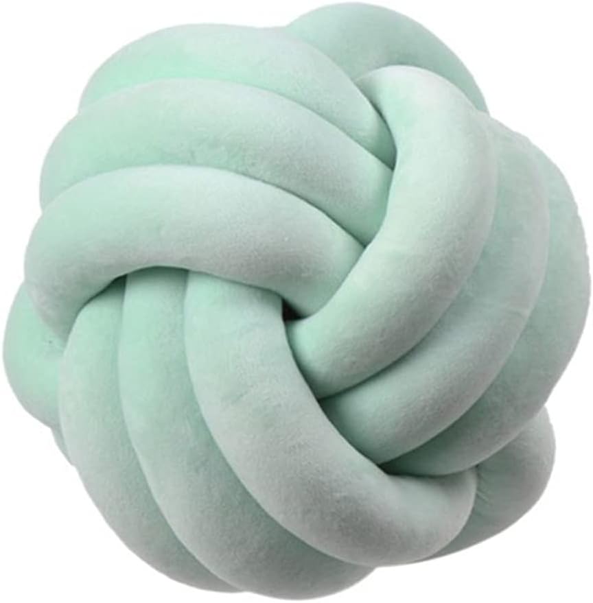 Knot Pillow Ball Round Cushion Pillows, Children Room Decoration Plush Toys Calming Stress Relief Toy (Yellow,8.5in/22cm)