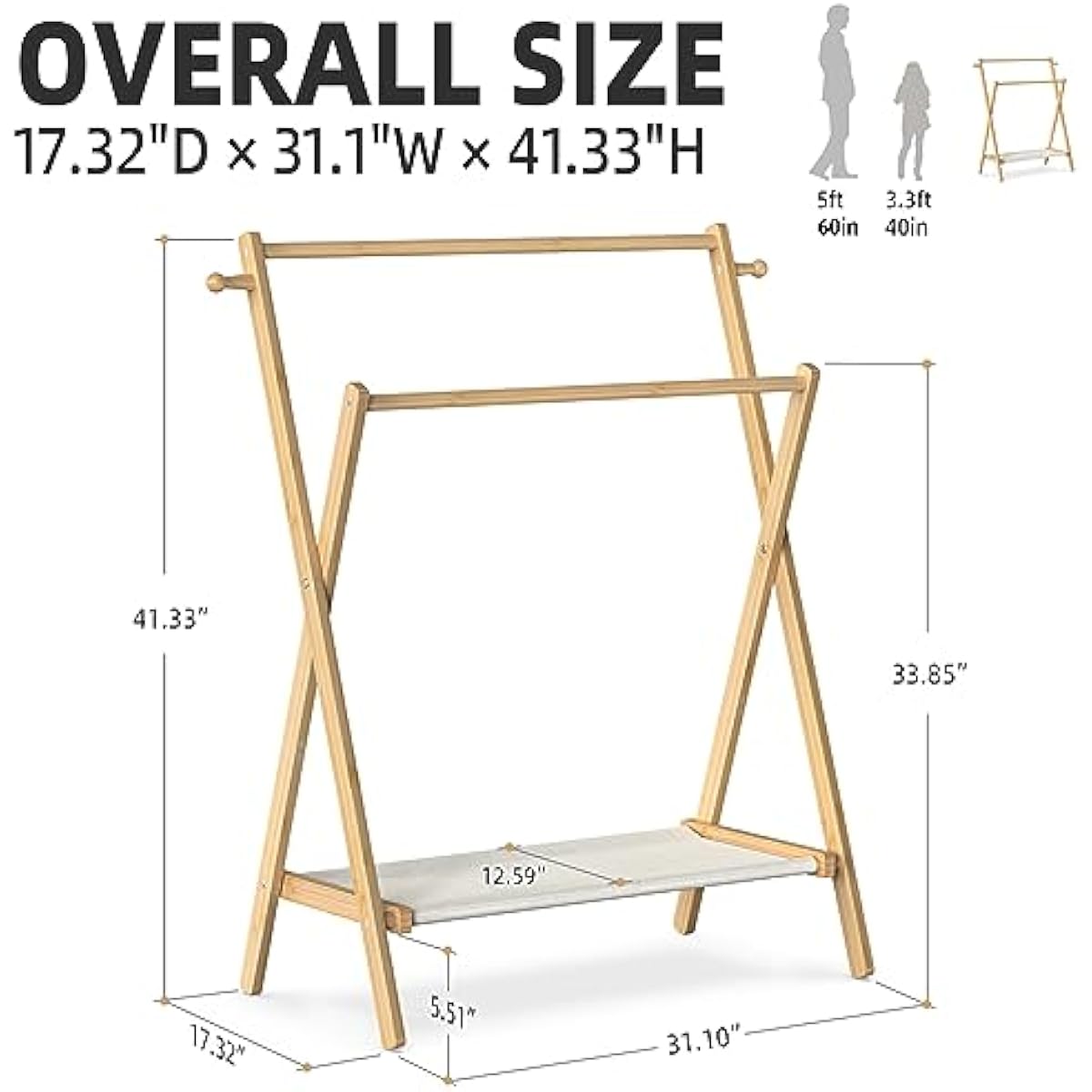Kids Clothing Rack, Small Clothes Rack for Toddler Pets, Kids Dress Up Rack with Storage Shelf & Double Rods, Foldable Kids Clothes Rack for Nursery Child's Room (Regular Size)