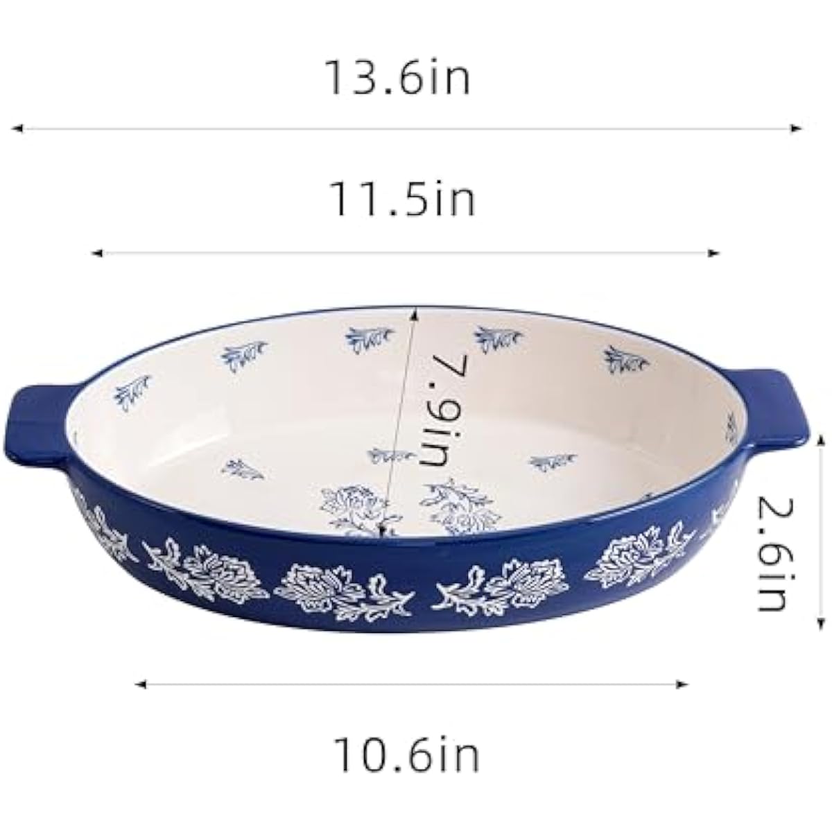 Wisenvoy Casserole Dish Baking Dish Ceramic Au Gratin Baking Dish Lasagna Pan Oval Casserole Dishes for Oven