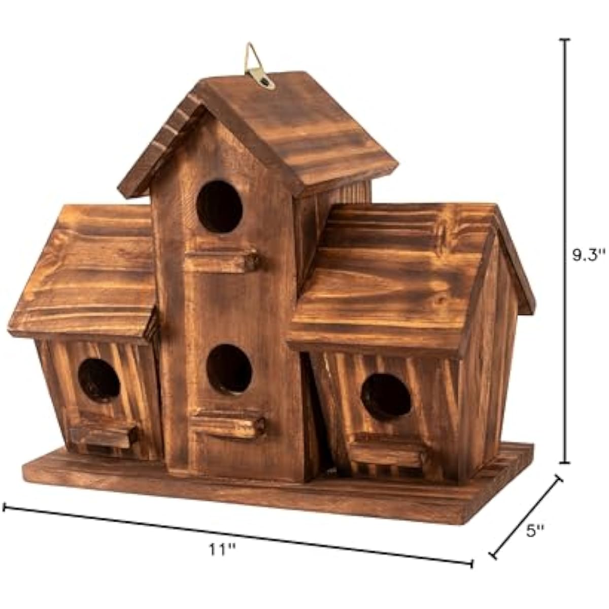COLEBA Bird Houses for Outside, Outdoor 4 Hole Bird House Room for 4 Bird Families Bluebird Finch Cardinals Hanging Birdhouse for Garden