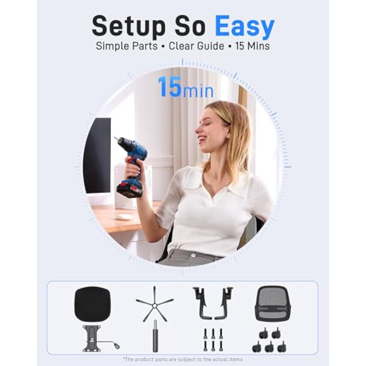 Ergonomic Mesh Office Chair for Home Office, Flip-Up Arms, Breathable Mesh Back & Thick Seat Cushion, Swivel Rolling Computer Desk Chair, BIFMA Certified, Supports 300 lbs (Black Frame/Black Seat)
