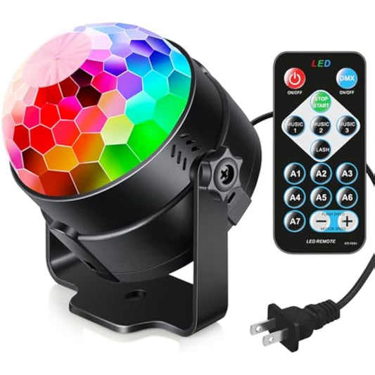 Luditek Sound Activated Party Lights with Remote DJ Lighting, Disco Ball Strobe Stage Light for Home Room Dance Parties Birthday Karaoke Stocking Stuffers New Years Eve Halloween Christmas Decorations