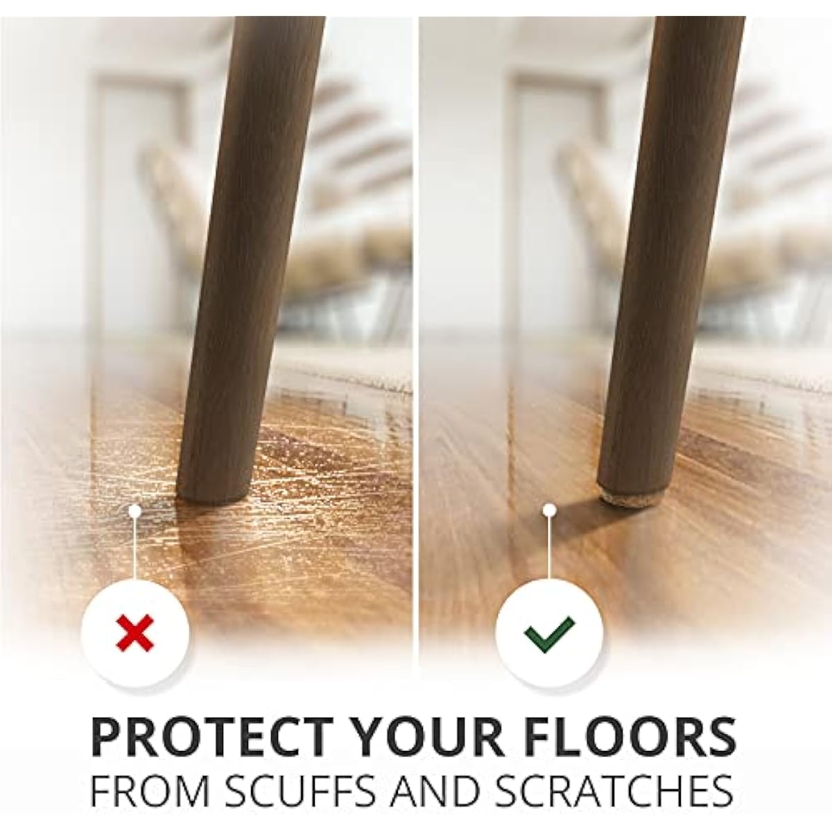 Felt Furniture Pads X-PROTECTOR 133 PCS Premium Furniture Pads - Felt Pads Furniture Feet Best Wood Floor Protectors - Protect Your Hardwood & Laminate Flooring! Brown and Beige