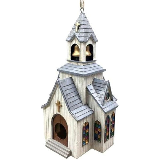 Spoontiques - Birdhouse - Garden Décor - Decorative Bird House for Yard and Garden Decoration - Hanging Novelty for Outdoor Patio - Church Birdhouse