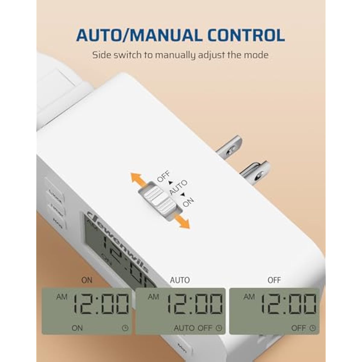 DEWENWILS 24 Hour Programmable Digital Timer Outlet, 2 Pack Timers for Electrical Outlets, Indoor Light Timers for Lamp Fan Aquarium, 2 Grounded Outlet, 125V/15A Resistive/1000W Tungsten, 3 Prong