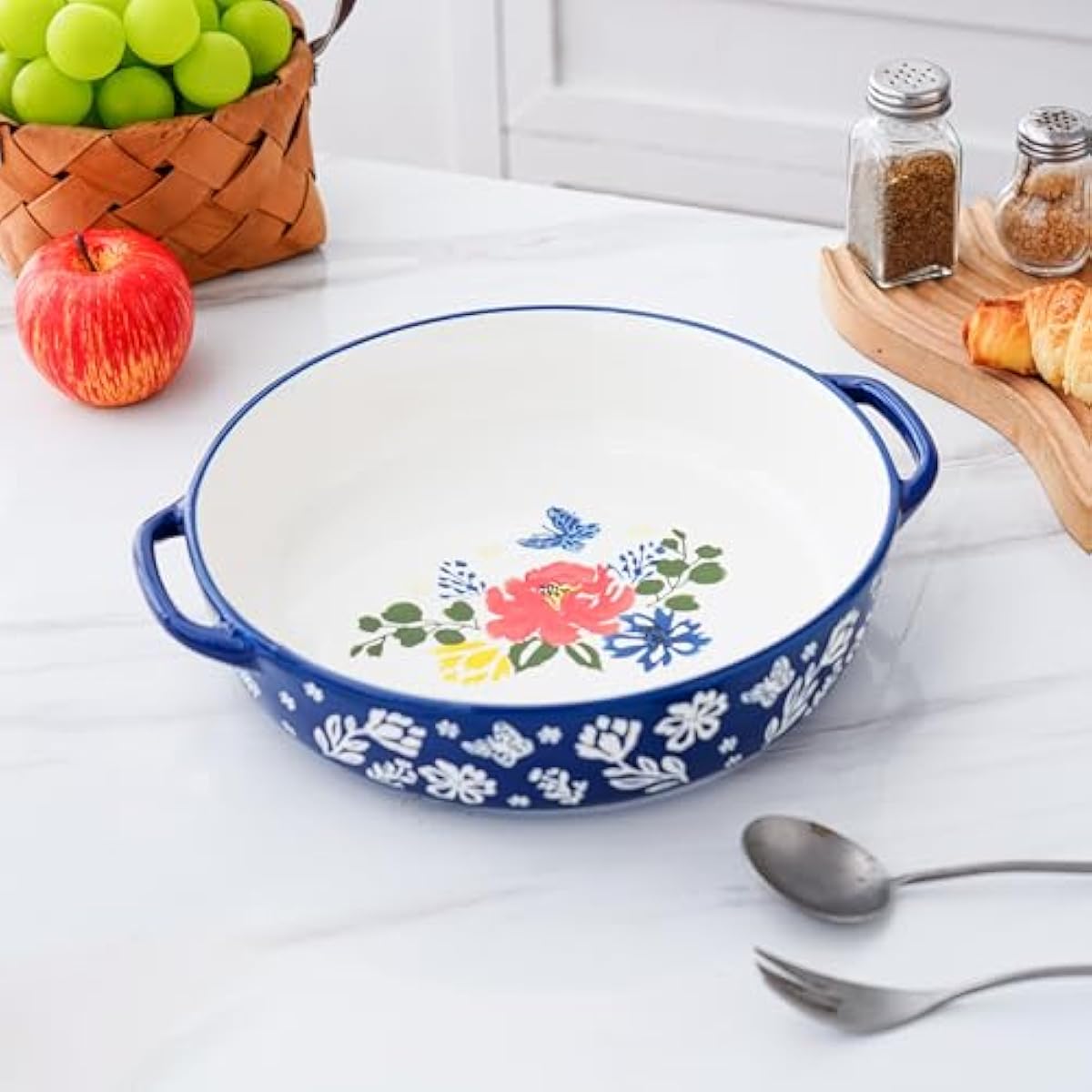 Wisenvoy Pie Pan Ceramic Pie Dish 9.8 Inches Pie Plate Porcelain Deep Dish Pie Pan Non-Stick Pie Pans