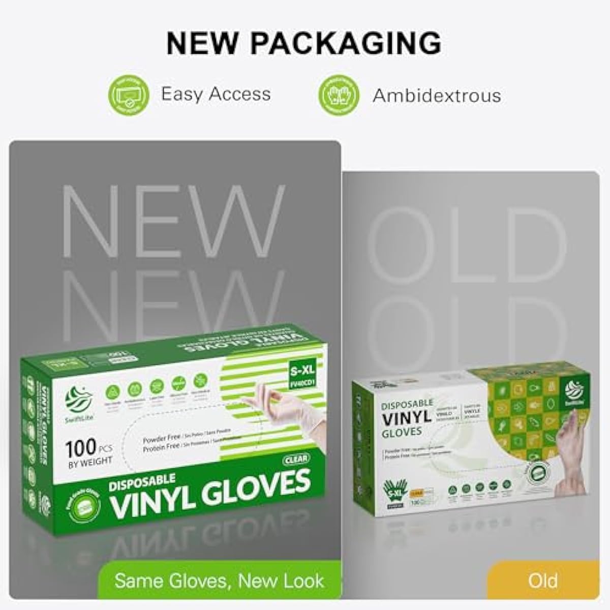 Disposable Vinyl Gloves, Food Safe, Latex-Free Powder-Free Clear Plastic Gloves for Cooking, House Clean, Food Prep