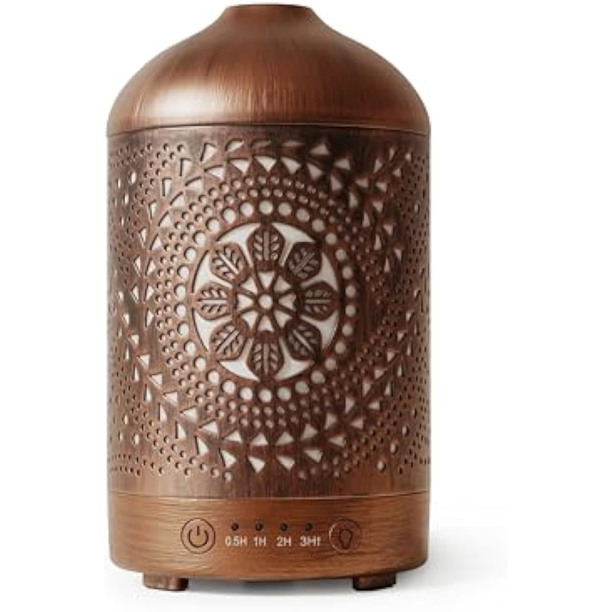 Earnest Living Essential Oil Diffuser Metal Diffuser 100 ml Timers Night Lights and Auto Off Function Home Office Humidifier Aromatherapy Boho Decor Gift