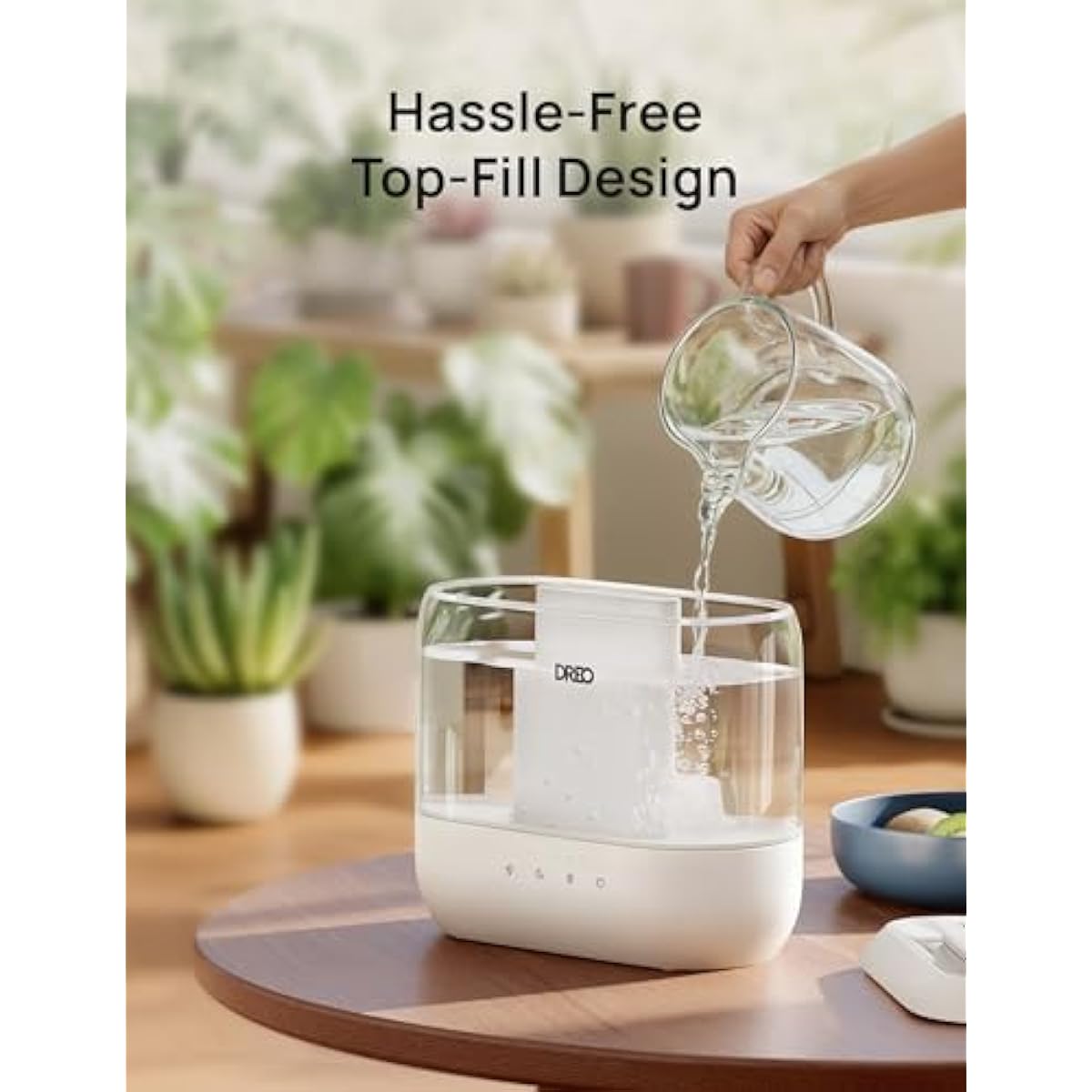 Dreo Humidifiers for Bedroom, 4L Top Fill for Large Room, 36H Runtime, 28 dB Quiet Supersized Cool Mist Air Humidifier for Baby Nursery, Plants, Indoor, Night Light, Easy to Clean & Fill, White