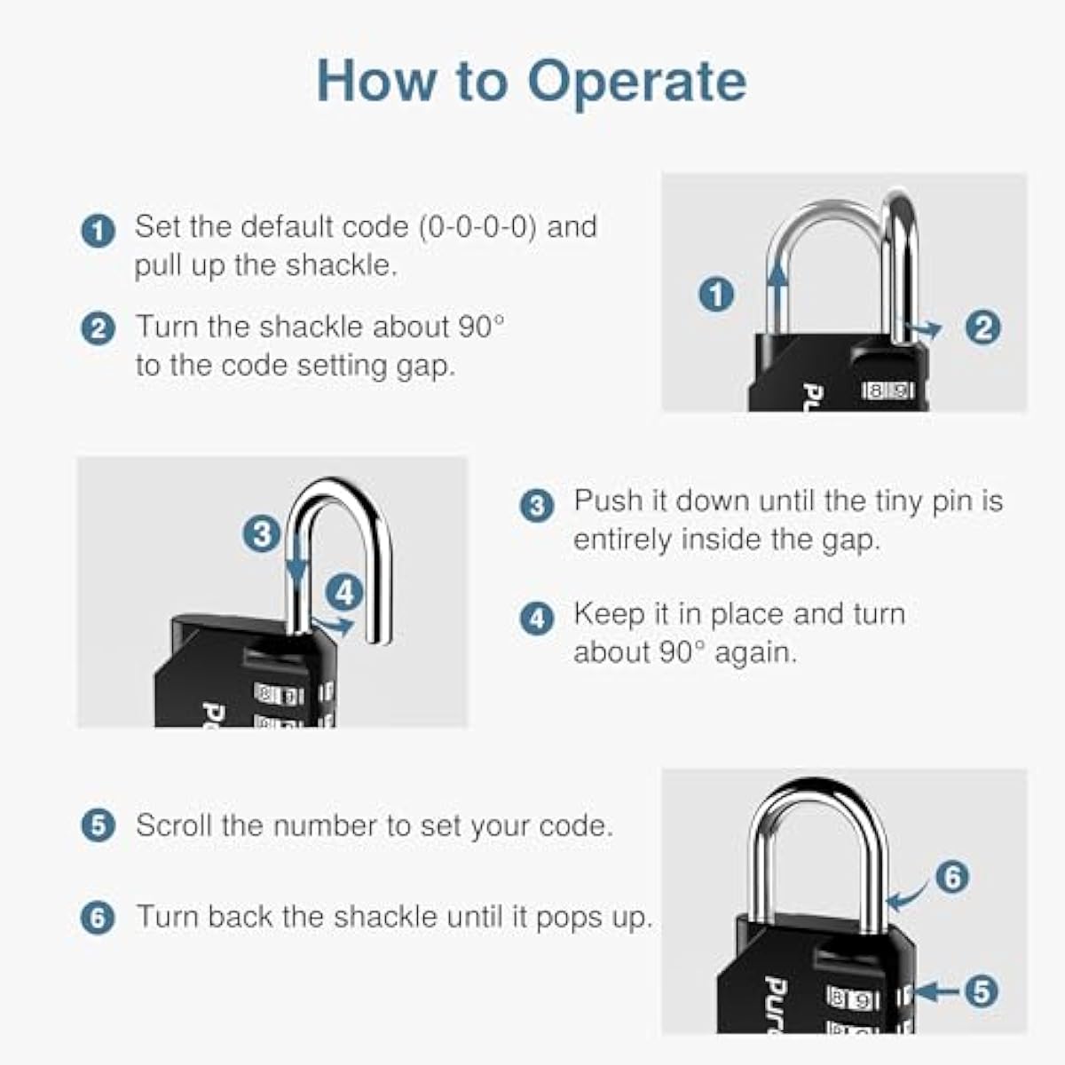 Puroma 2 Pack Combination Lock for Locker 4 Digit Outdoor Waterproof Padlock for School, Gym, Sports, Fence, Toolbox, Gate, Case, Outdoor, Hasp Storage (Black)
