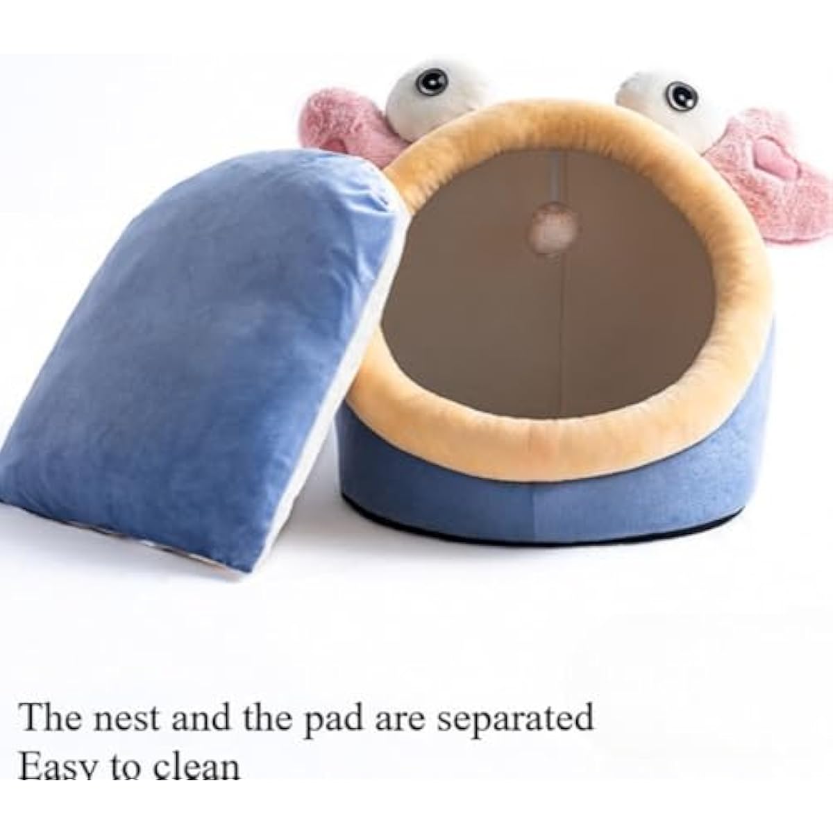 Warm Soft Cave Dog Bed & Cat Bed - Cute Indoor Pet Bed for Cats Up to 16 Lb, Small Dogs & Puppies, Cozy Cave Design for Cats and Puppies(Pink Rabbit,18.5''X14.17''X16.14'')